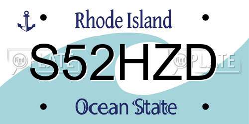S52HZD Rhode Island License Plate
