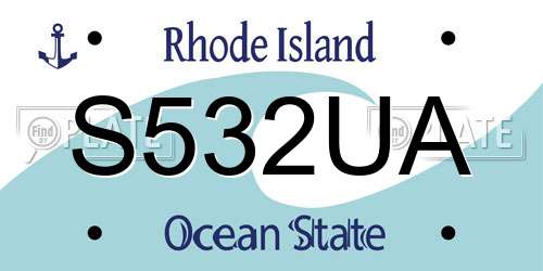 S532UA Rhode Island License Plate