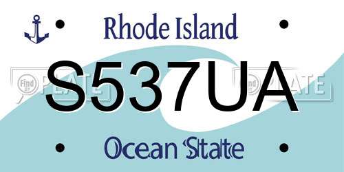 S537UA Rhode Island License Plate
