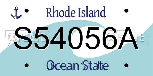 S54056A Rhode Island License Plate