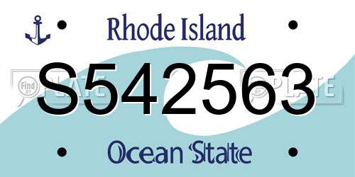 S542563 Rhode Island License Plate
