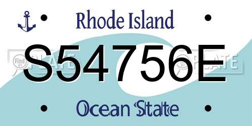 S54756E Rhode Island License Plate