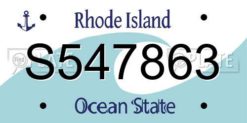 S547863 Rhode Island License Plate