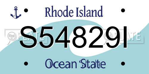 S54829I Rhode Island License Plate