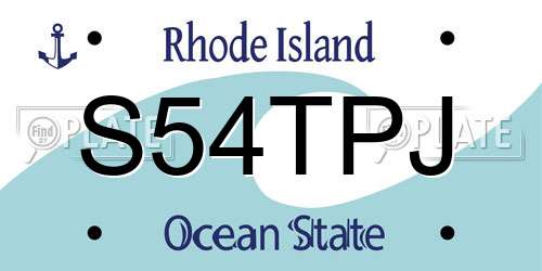 S54TPJ Rhode Island License Plate