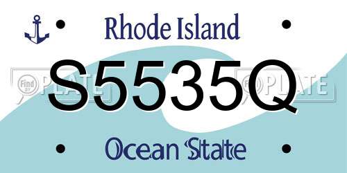 S5535Q Rhode Island License Plate