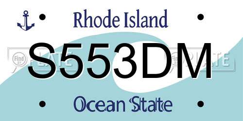 S553DM Rhode Island License Plate