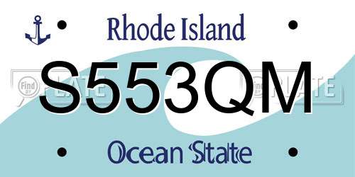 S553QM Rhode Island License Plate