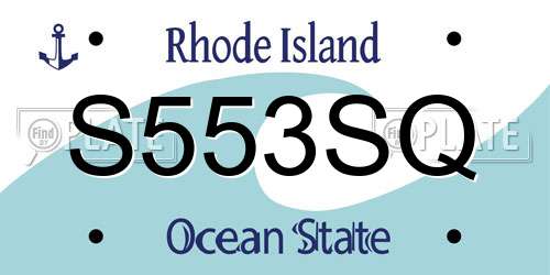 S553SQ Rhode Island License Plate