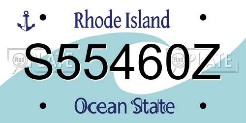 S55460Z Rhode Island License Plate