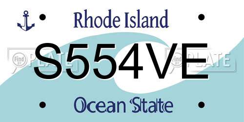S554VE Rhode Island License Plate