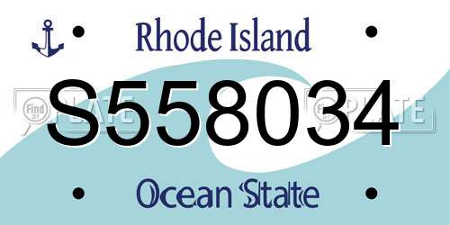 S558034 Rhode Island License Plate
