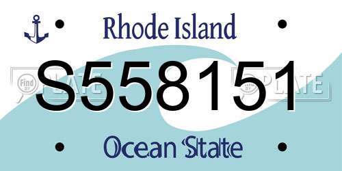 S558151 Rhode Island License Plate