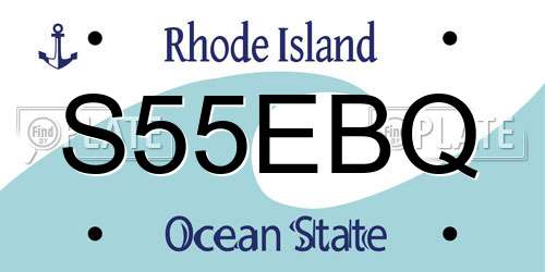 S55EBQ Rhode Island License Plate