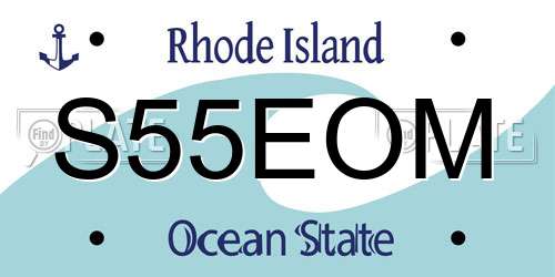 S55EOM Rhode Island License Plate