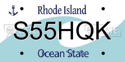 S55HQK Rhode Island License Plate
