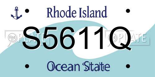 S5611Q Rhode Island License Plate