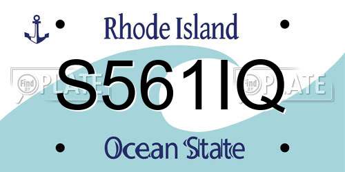 S561IQ Rhode Island License Plate