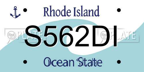 S562DI Rhode Island License Plate