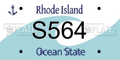 S564 Rhode Island License Plate