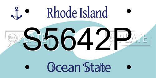 S5642P Rhode Island License Plate