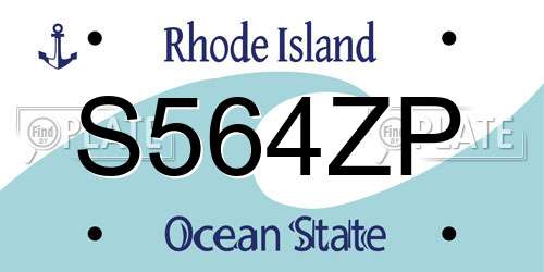 S564ZP Rhode Island License Plate