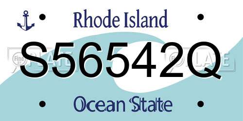 S56542Q Rhode Island License Plate