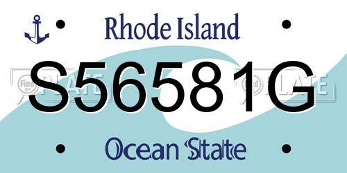 S56581G Rhode Island License Plate