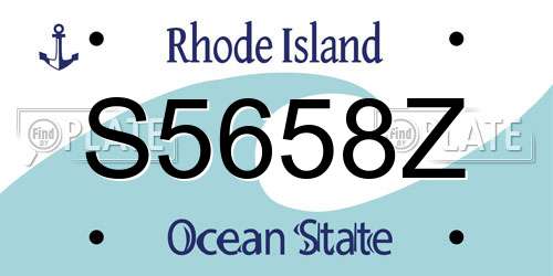 S5658Z Rhode Island License Plate