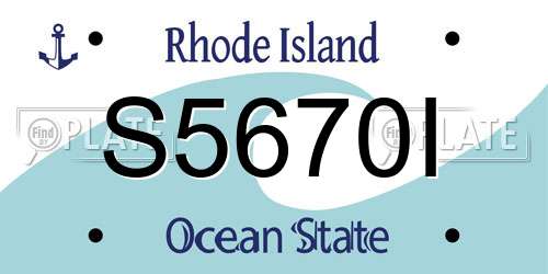 S5670I Rhode Island License Plate
