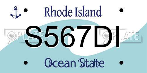 S567DI Rhode Island License Plate