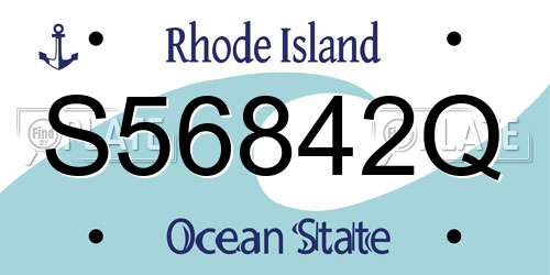 S56842Q Rhode Island License Plate