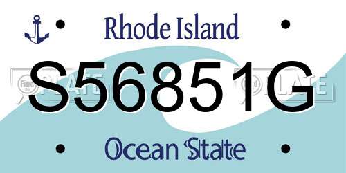 S56851G Rhode Island License Plate