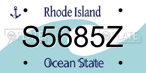 S5685Z Rhode Island License Plate