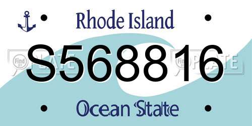 S568816 Rhode Island License Plate