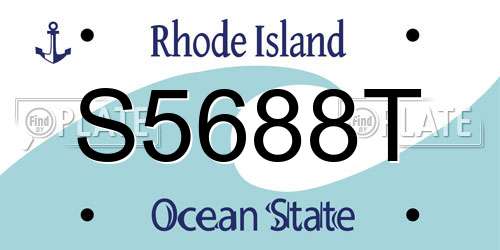 S5688T Rhode Island License Plate