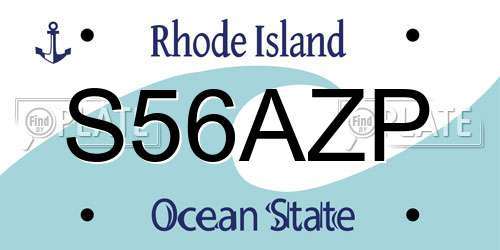 S56AZP Rhode Island License Plate