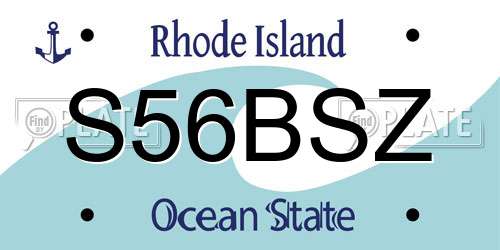 S56BSZ Rhode Island License Plate