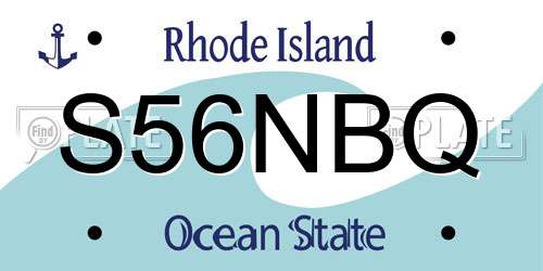 S56NBQ Rhode Island License Plate