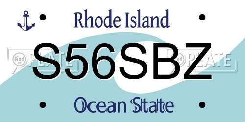 S56SBZ Rhode Island License Plate
