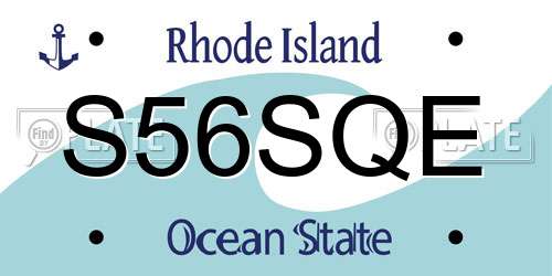 S56SQE Rhode Island License Plate