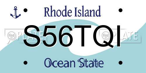 S56TQI Rhode Island License Plate