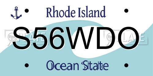 S56WDO Rhode Island License Plate