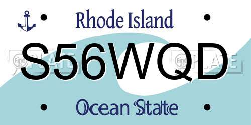 S56WQD Rhode Island License Plate
