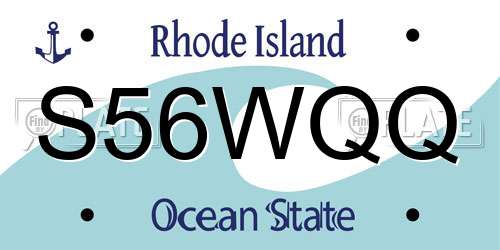 S56WQQ Rhode Island License Plate