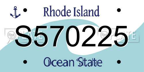 S570225 Rhode Island License Plate