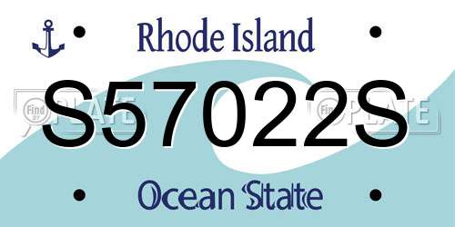 S57022S Rhode Island License Plate