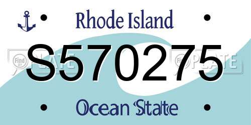 S570275 Rhode Island License Plate