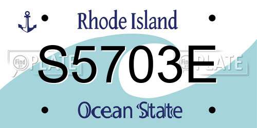 S5703E Rhode Island License Plate