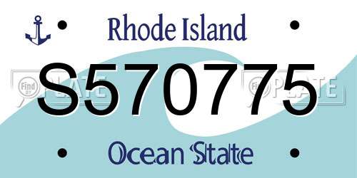 S570775 Rhode Island License Plate